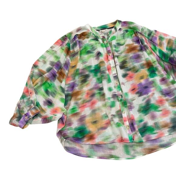 Anthropologie Pilcro The Sidney Batwing Blouse In Watercolor - Picture 5 of 7